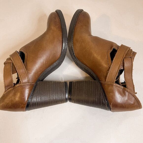 Krbonell Leather Brown Ankle Booties Size 7.5 - Picture 4 of 9